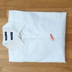 Nautica Classic White Cotton Long Sleeve Dress Shirt Size 16.5/32-33